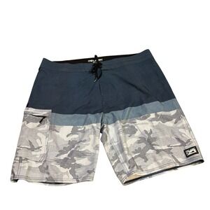 Pelagic Blue Water Board Shorts Blue Camo Mens 40x10 Beach Summer Fishing